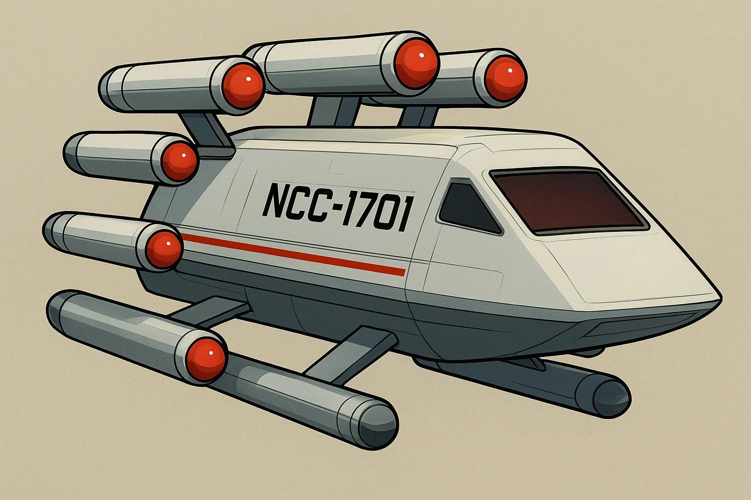 Santa’s sleigh if he was in Star Fleet. Each Warp Nacelle is a raindeer picture 1 of 1
