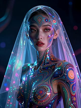 Silent Prism Beneath Velvet Veil'