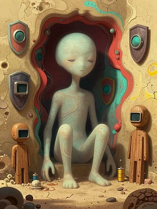 Blue-Green Eyes Over Red Dust'