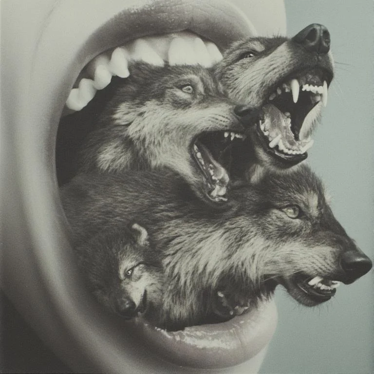 There are.... 1..2..3.... FOUR! There are four wolves inside you picture 1 of 1