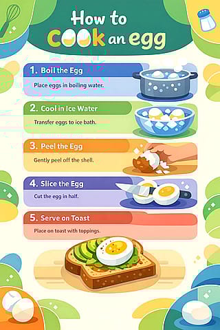 „How to cook an egg” - Infographic using the new ChatGPT Image 1.5 model'