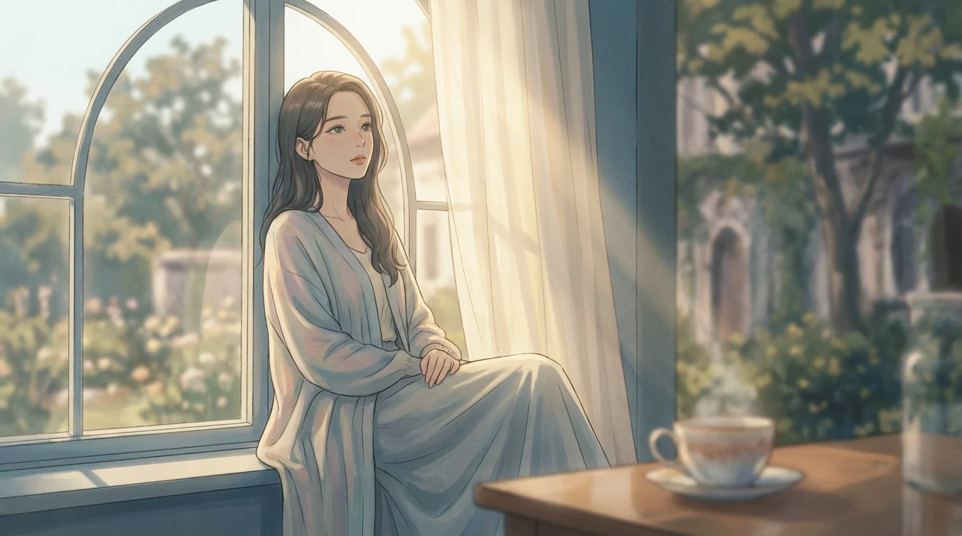 Quiet semi-realistic anime illustration with a cinematic daytime feel picture 1 of 1