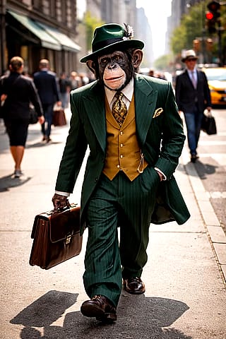 Zoot suit chimpanzee'