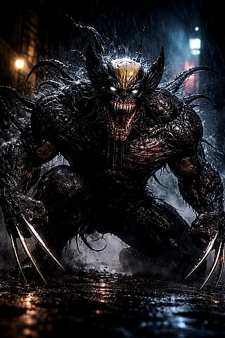 Wolverine × Venom Hybrid'