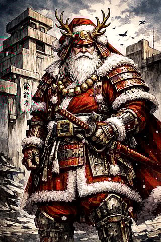 Saw this in a dream last night - Santa Samurai'