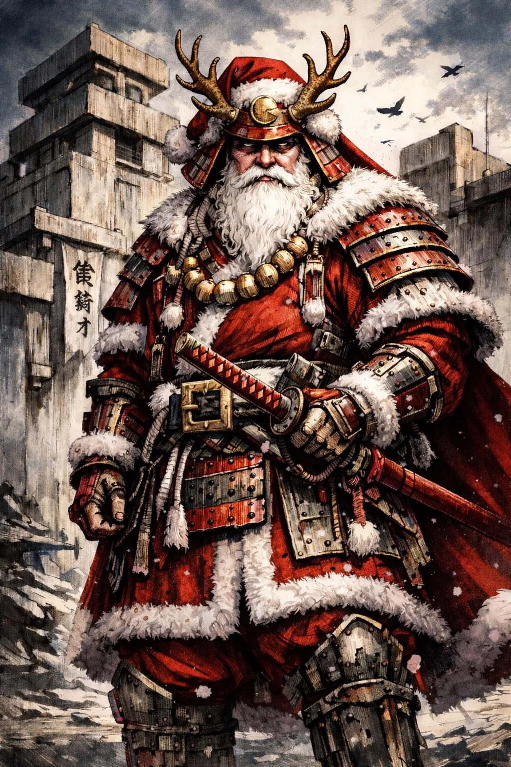 Saw this in a dream last night - Santa Samurai picture 1 of 1