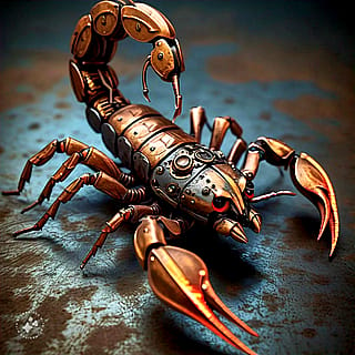 Steampunk robot scorpion'