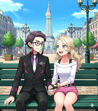 My character Eva with Corbeau'