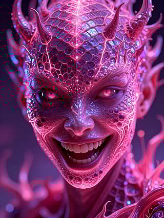 Purple Ember Smiles In Crimson Veins'