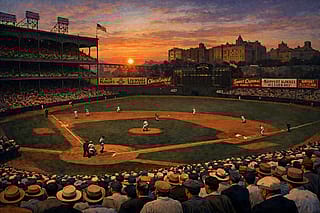 The Polo Grounds at Sunset'