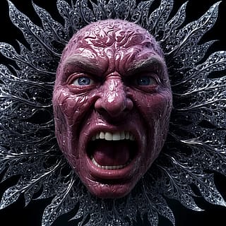 Scarlet Masked Grin In Sunlit Frost'