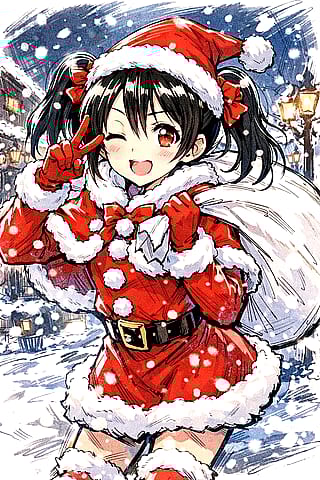 Nico Yazawa wearing Santa outfit'