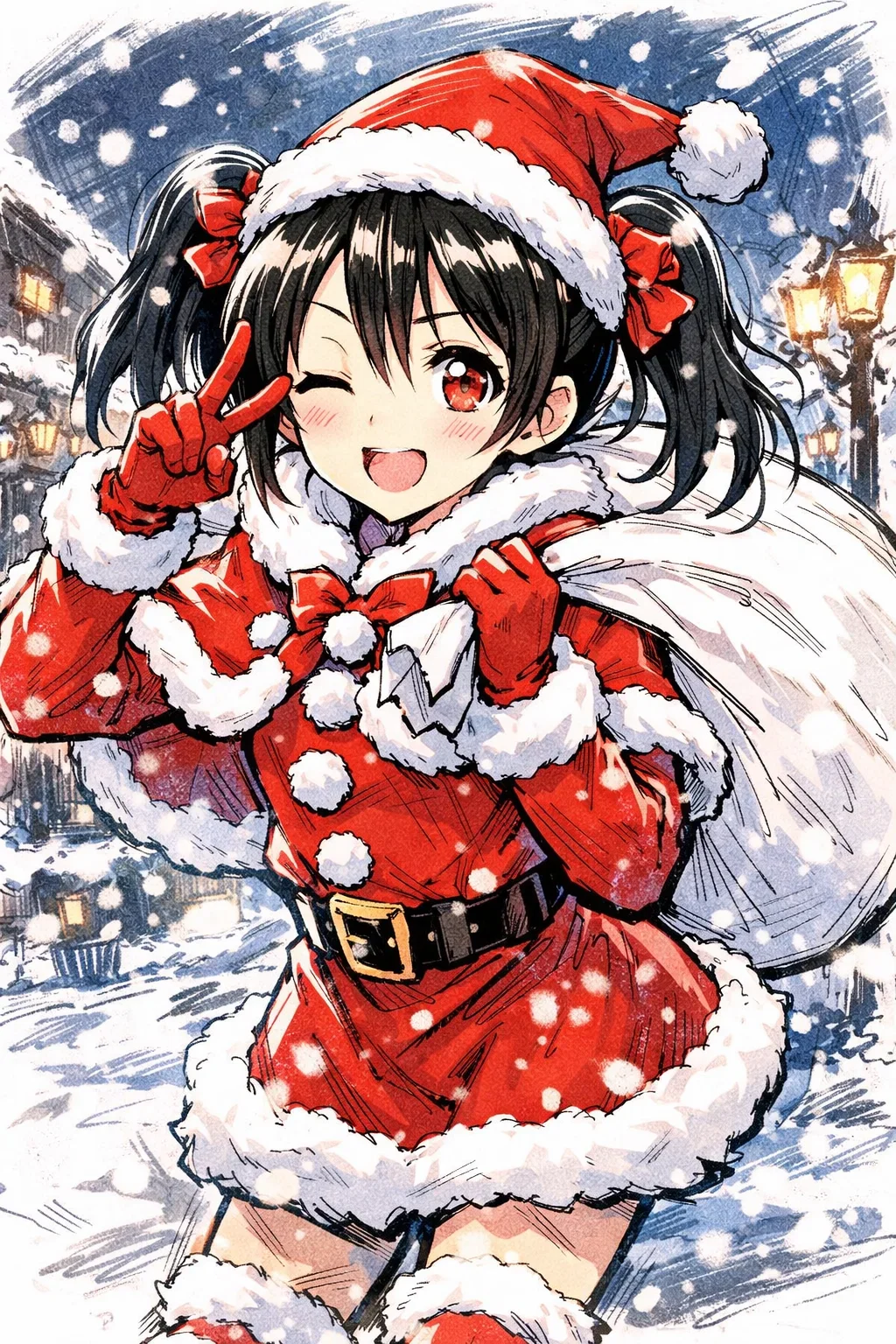 Nico Yazawa wearing Santa outfit picture 1 of 1