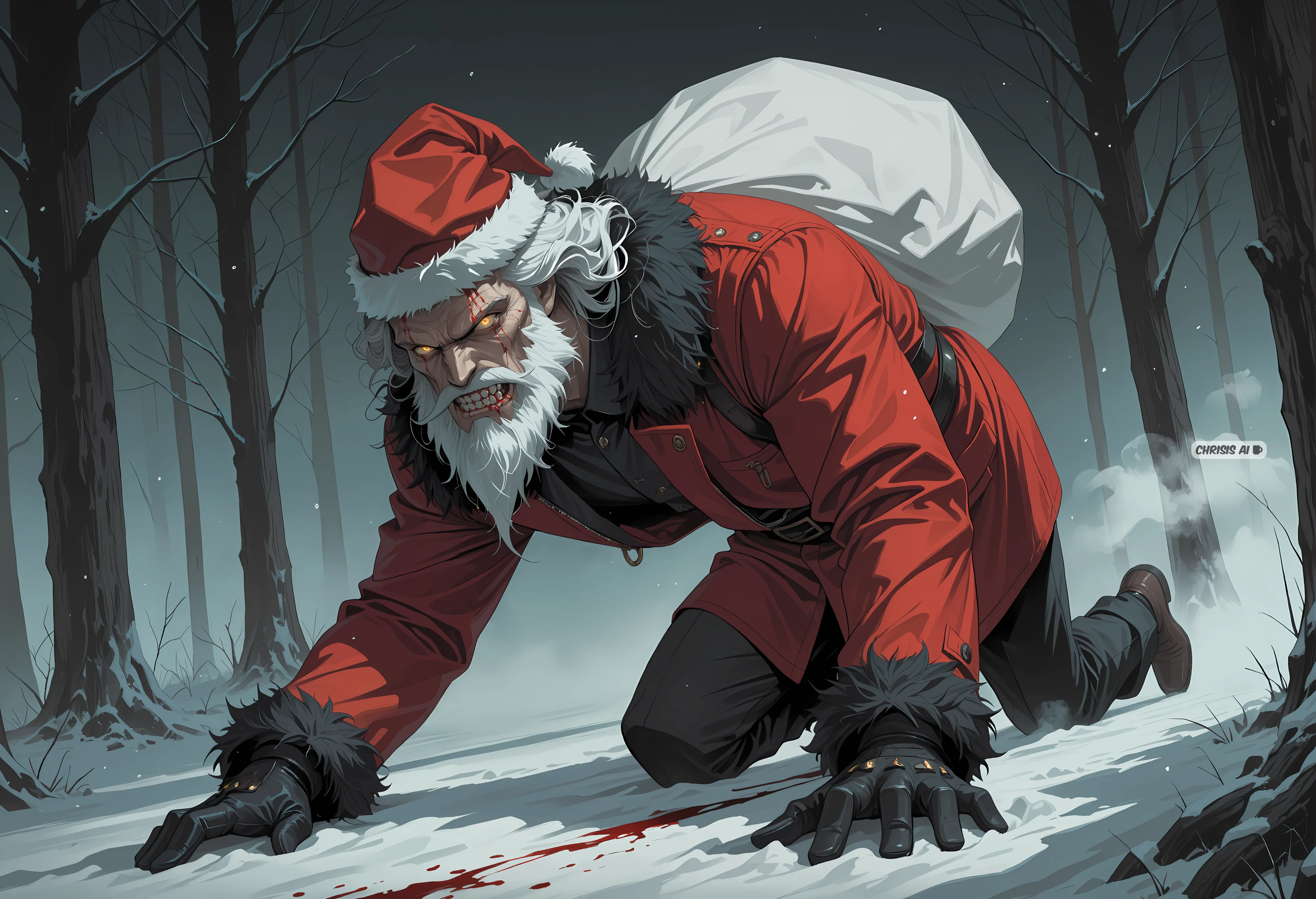 Don't wander the forest, Creepy Santa is out there picture 1 of 1