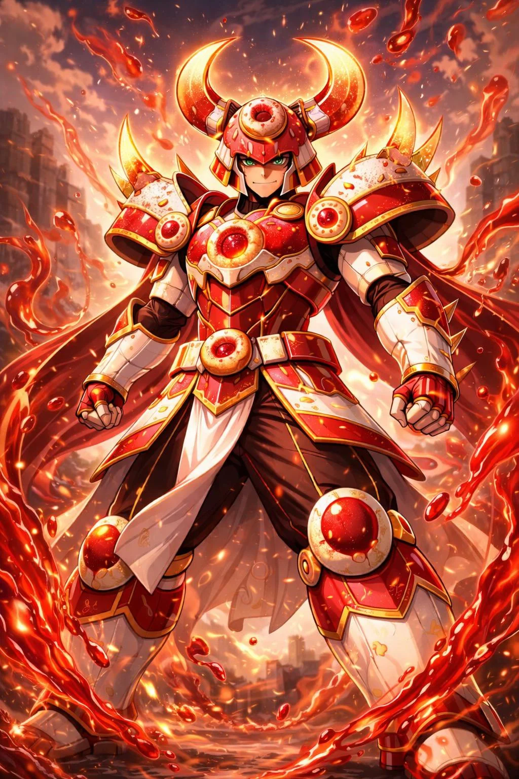 Sir Sprinkleblade, the jelly doughnut-themed samurai. Inspired by Ronin Warriors picture 1 of 1