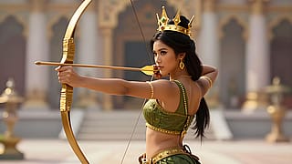 Warrior Princess Practicing Archery'