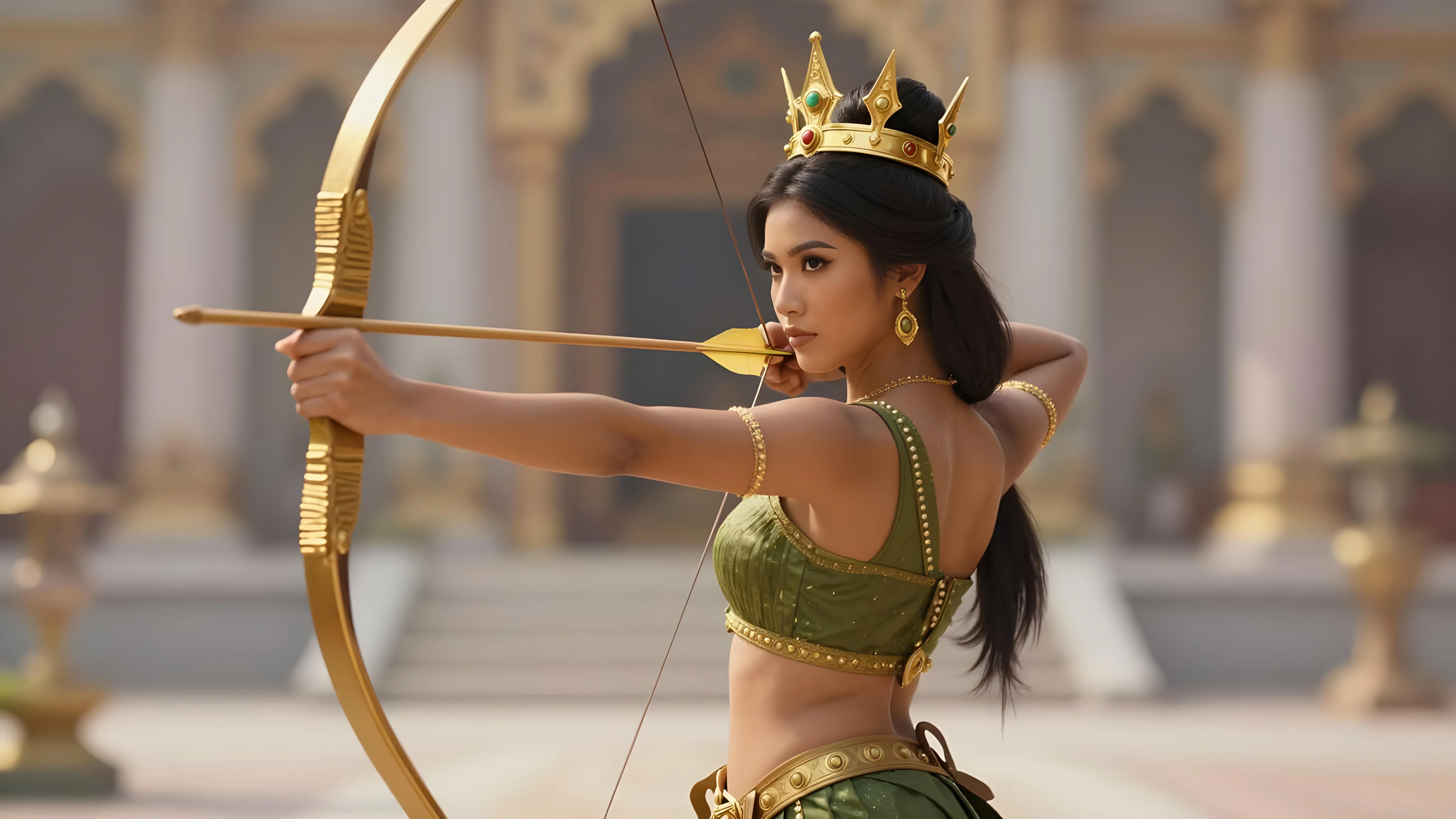 Warrior Princess Practicing Archery picture 1 of 1