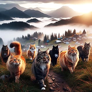 Cats moving to next Village.'