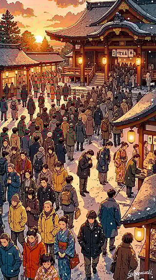 Snow, Lanterns, and a Line of Wishes / Phone Wallpaper Archives'