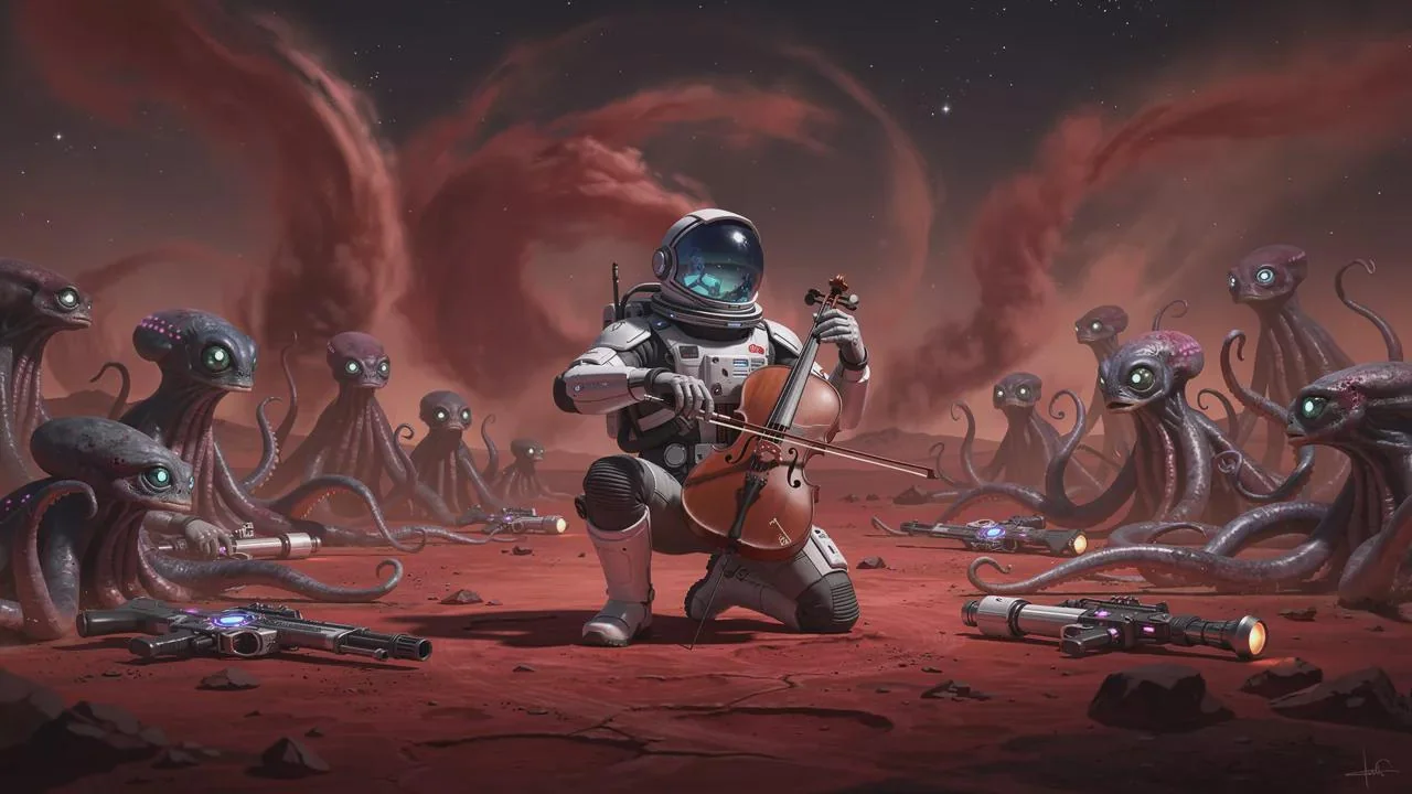 Music is truly the universal language—like, even on Mars. 🎻👽 picture 1 of 1