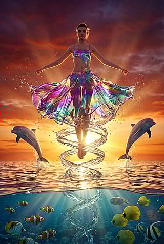 Polychromatic Waves and Dresses (prompts included)'