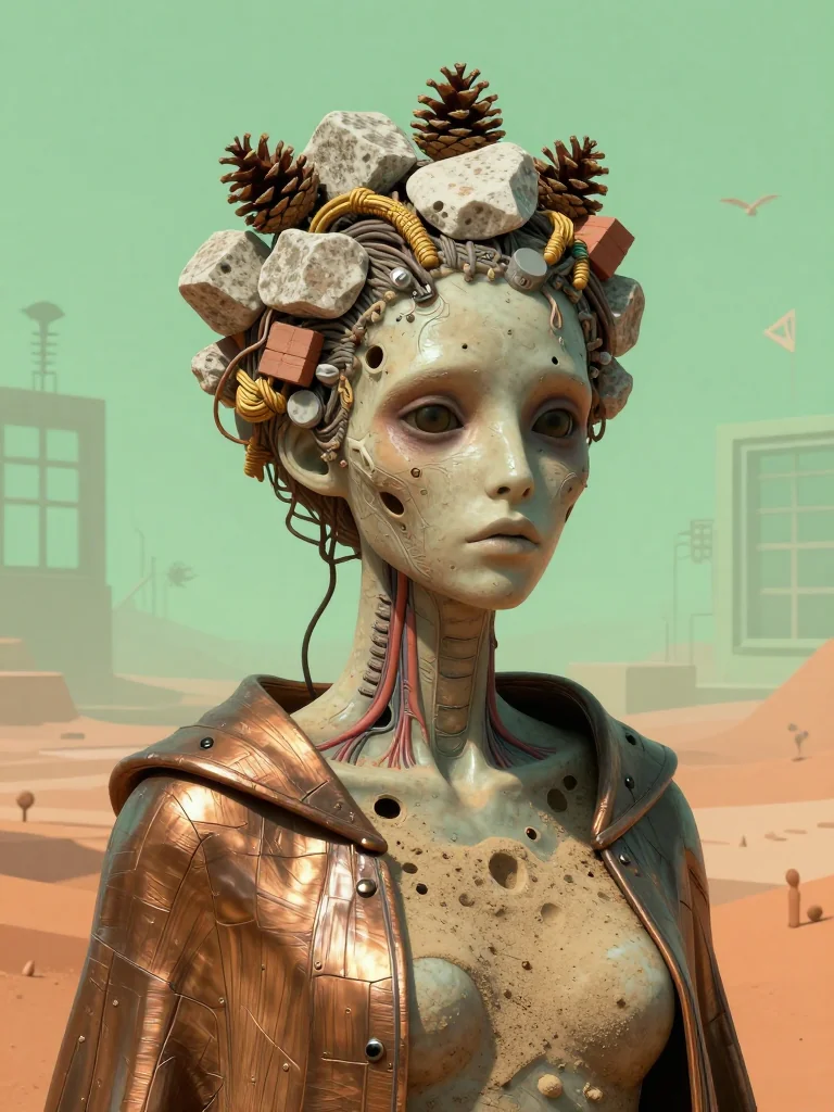 Red Petals Pulse Beneath Gear‑Ed Skin picture 1 of 1