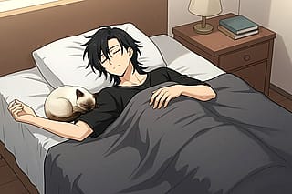 Sleeping Ryuki and Cleo'