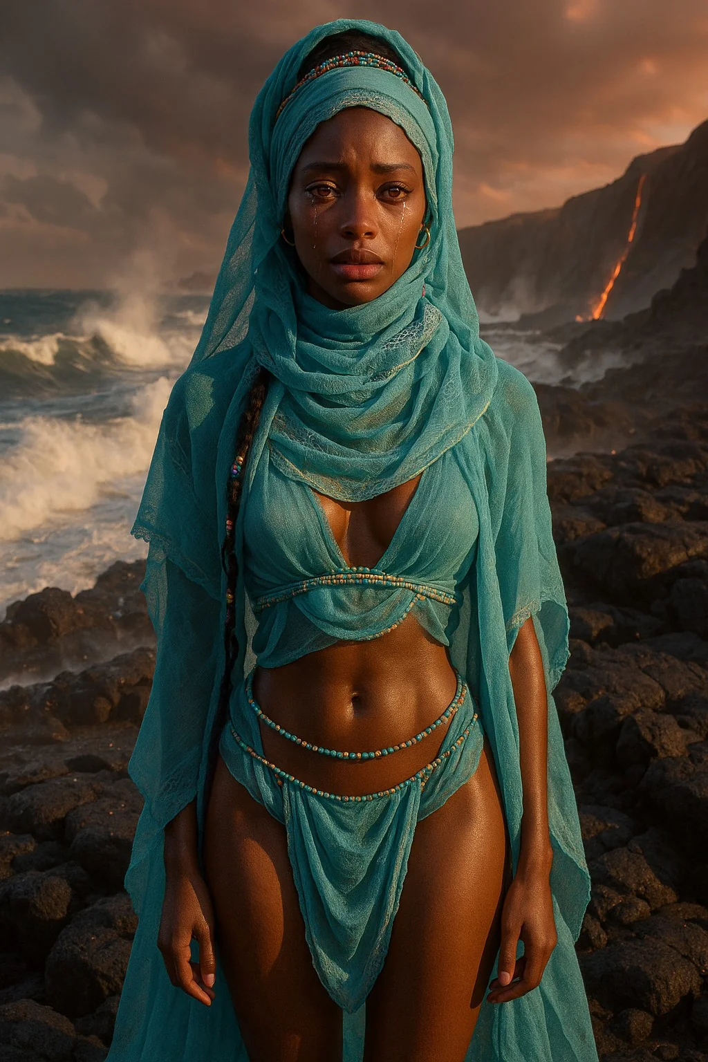 A mysterious lady with dark skin, special feature: Fabrics and pearls picture 4 of 9