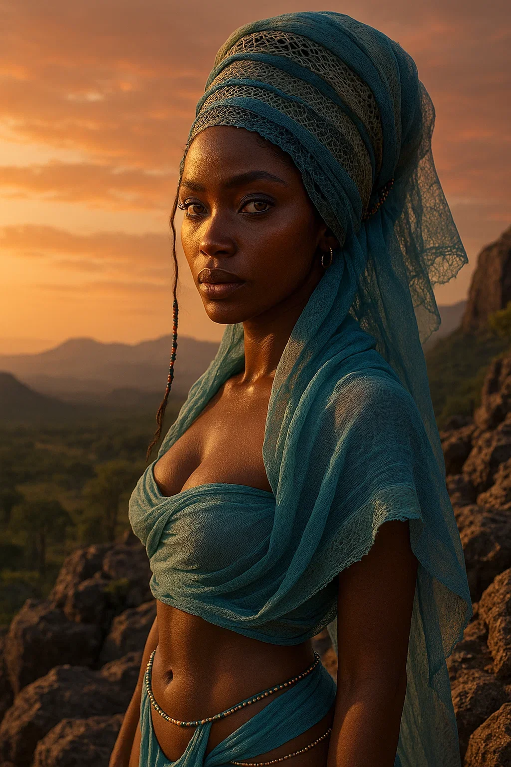 A mysterious lady with dark skin, special feature: Fabrics and pearls picture 7 of 9