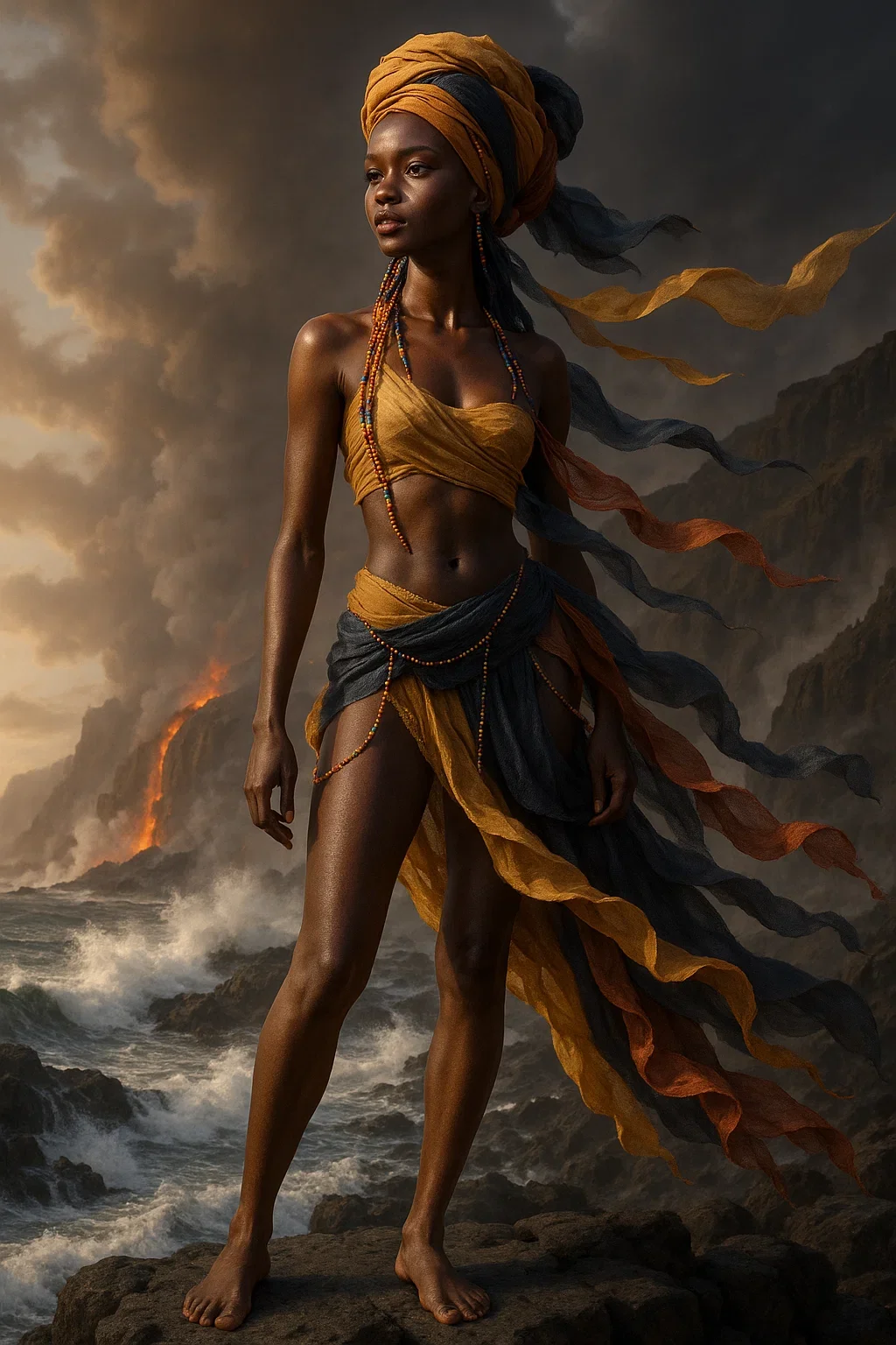 A mysterious lady with dark skin, special feature: Fabrics and pearls picture 9 of 9