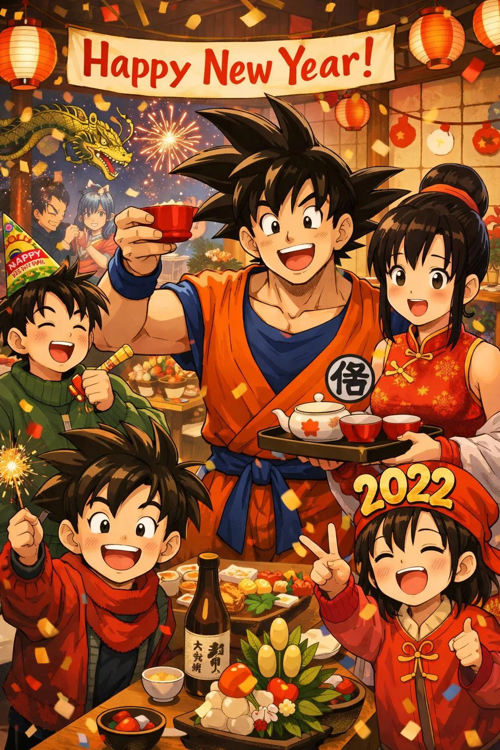 Goku celebrating new year picture 1 of 1