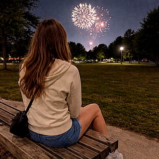 Watching the New Year's fireworks'