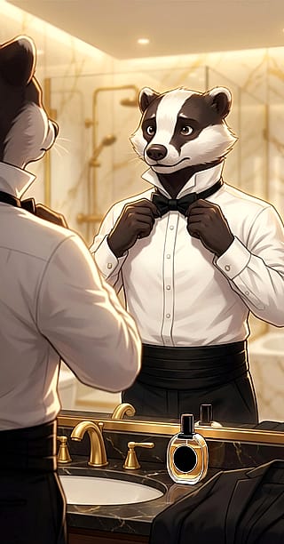 Tobias gets ready for new year’s eve'