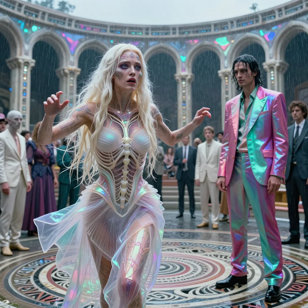 Skeletal Blue Strides Under Pink Dusk picture 1 of 1