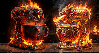Balrog an Dragon kitchen machine'