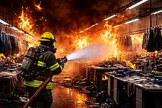 Firefighter saves garment factory'