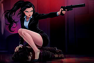 Agent Moxy Malone Taking Down A Suspect'