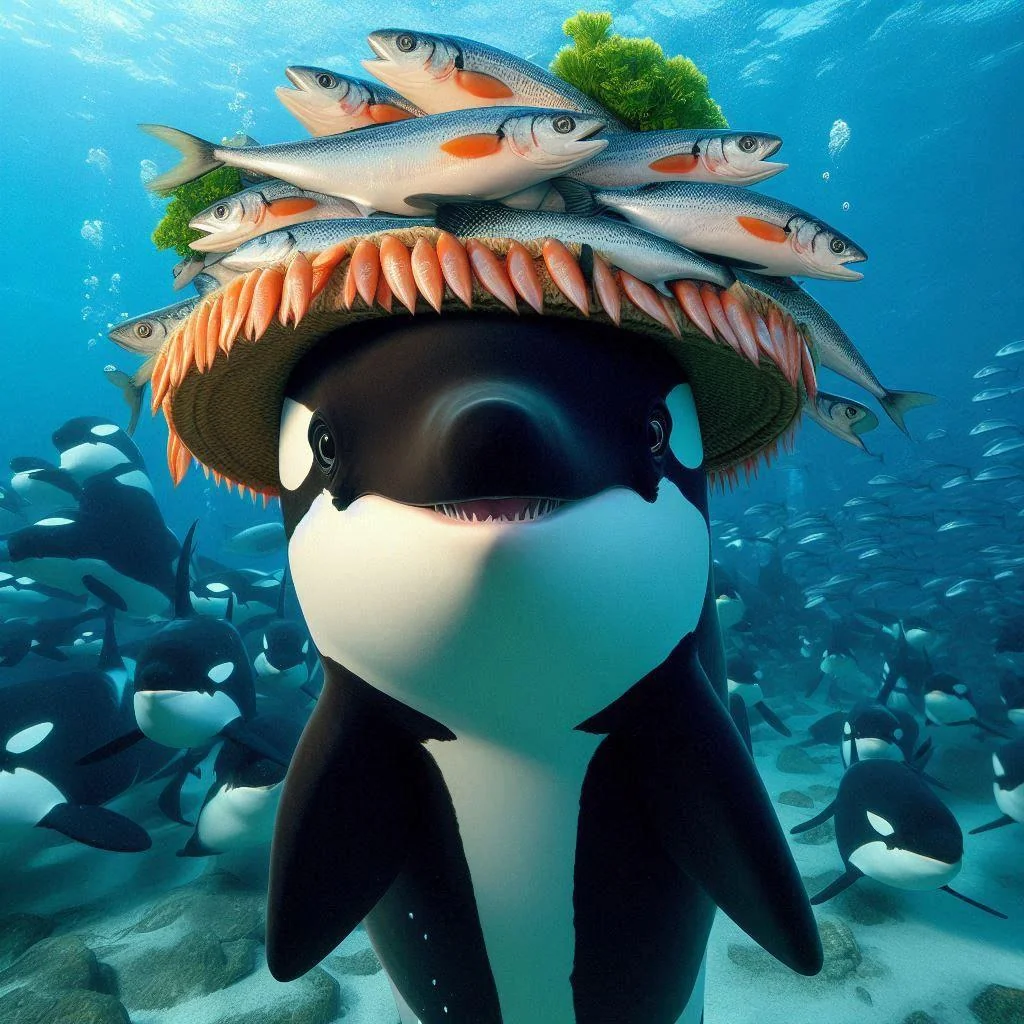 More orcas wearing salmon hats picture 1 of 5