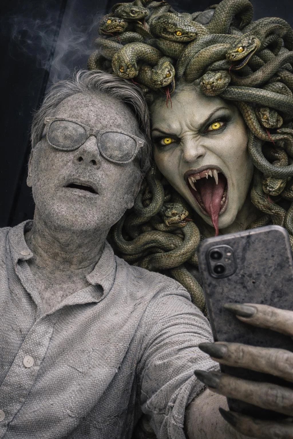 My selfie with Medusa was a bad idea ! picture 1 of 1