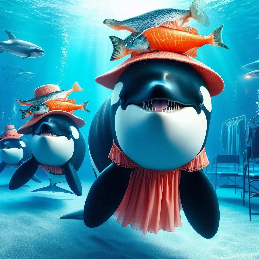 More orcas wearing salmon hats picture 3 of 5