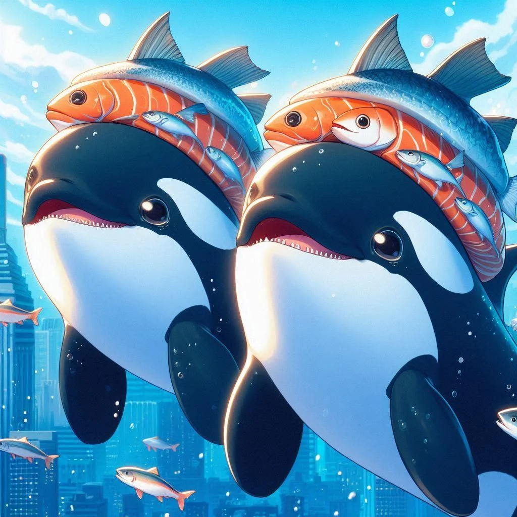 More orcas wearing salmon hats picture 5 of 5