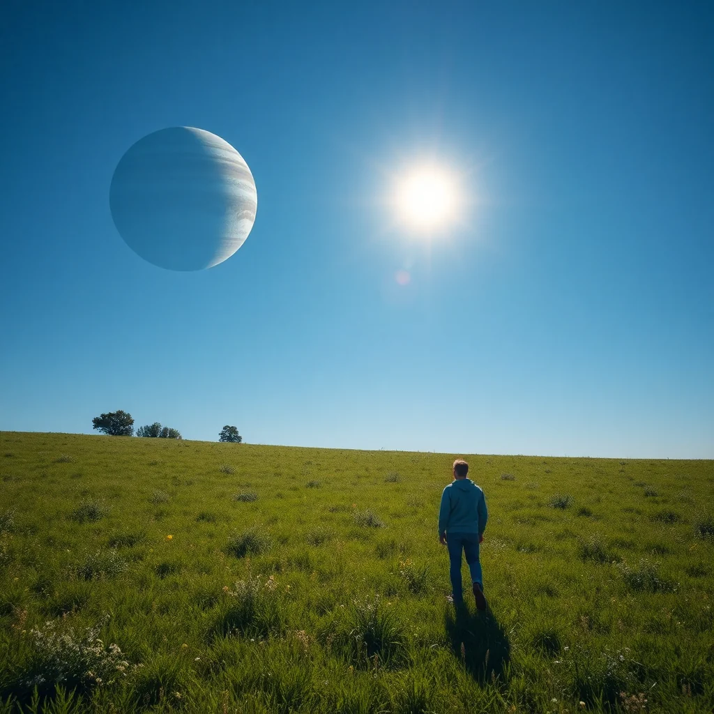 Today in my dream in a meadow along with someone i saw Jupiter with all of it's moons, the planet were huge as if it were near, more near than our moon is, also next to it was another planet as well. picture 3 of 4