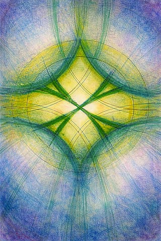 Greenstar, presented in the style of William Blake'