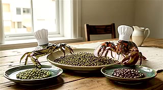 Meet my little kitchen helpers. 🦀 🦞'