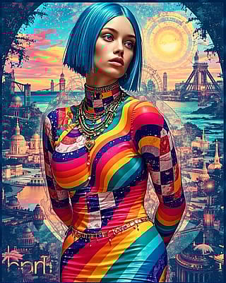 Blue Haired Cat Lady'