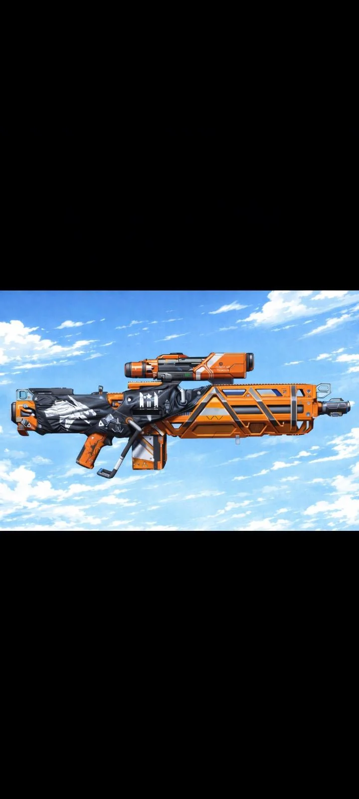 His name is AXIOM-0 a mech entirely controlled by ai and the other images are his weapons the second image is the Assault Rifle and the 3rd image is the Marksman Rifle. picture 2 of 3