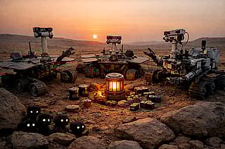 While humans aren't looking at us'