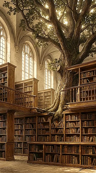 Behind the Bookshelves Was a Forest / Phone Wallpaper Archives'