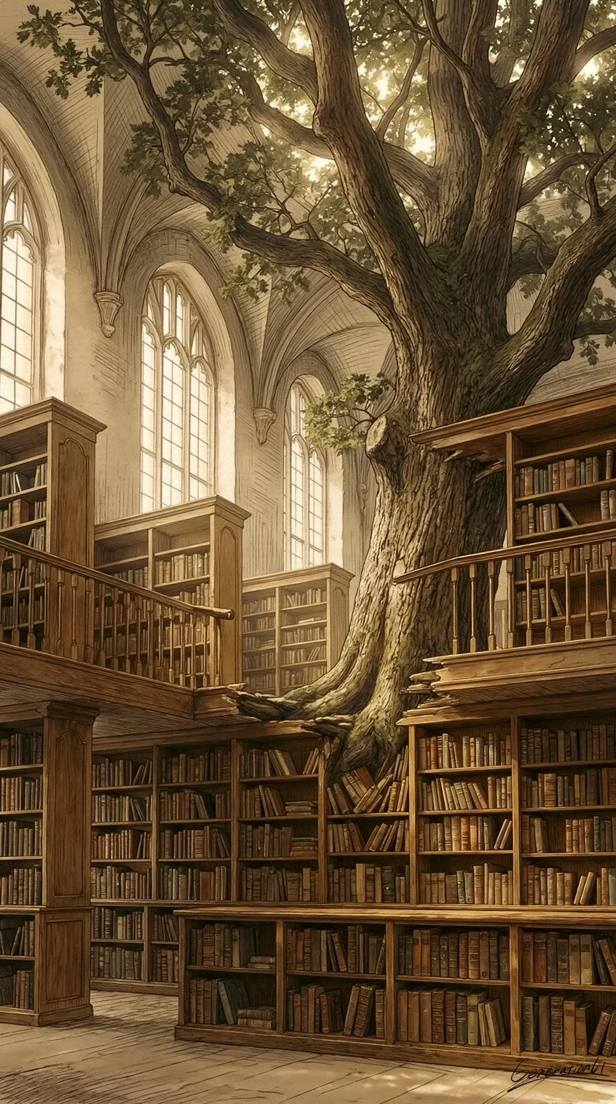 Behind the Bookshelves Was a Forest / Phone Wallpaper Archives picture 1 of 1