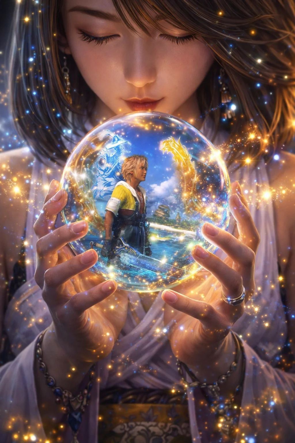 "My mind is a shadow and I create with my mind"- Yuna/Tidus FFX Orb picture 1 of 1